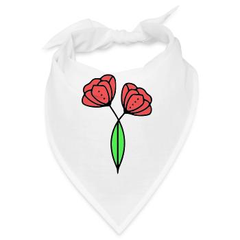 mohnblume-mohnblumen-minimalistisch-line-art-6 - Bandana - Weiß - Vorne