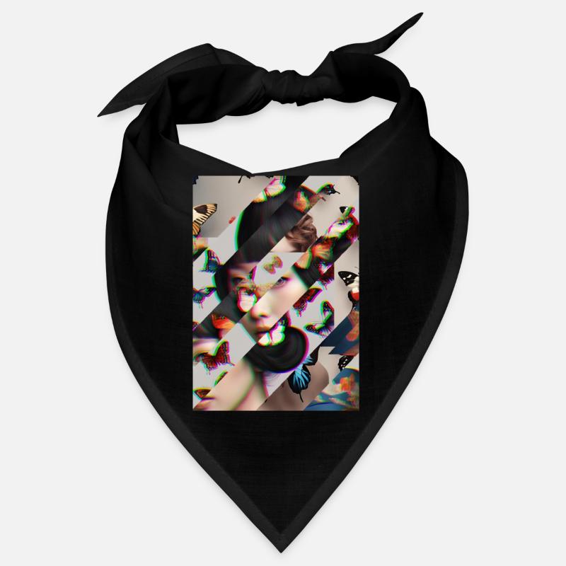 Portrait de papillon Glitch Bandana