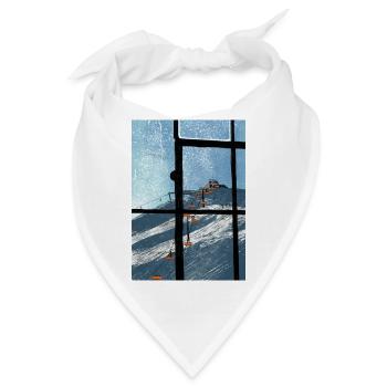 Fensterblick Skilift Blau - Bandana - Weiß - Vorne