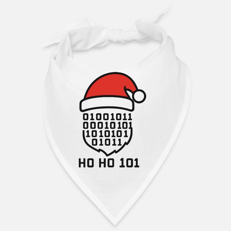 Code de Noël avec chapeau de Père Noël - Bandana - blanc