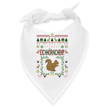 Achtung Eichhörnchen, Christmas, Bescherung  - Bandana - Weiß - Vorne