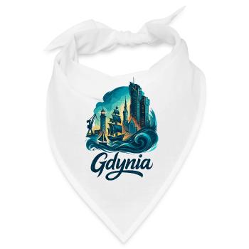 Gdynia Polen Polska Weiße Hafen Stadt Geschenk - Bandana - Weiß - Vorne