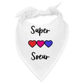 SCHWESTER. SUPERSCHWESTER. BESTE GROSSE SCHWESTER. SCHWESTER. - Bandana - Weiß - Vorne