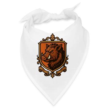 Eber-Wappen Wildschwein - Bandana - Weiß - Vorne
