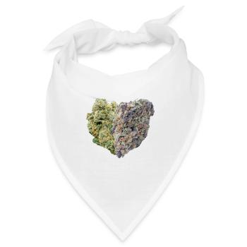 Weed Bud Cannabis Heart Love 420  - Bandana - Weiß - Vorne