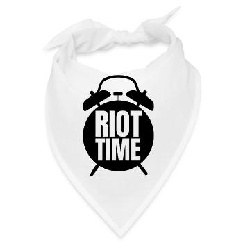 Aufruhrzeit Großschrift Print Riot - Bandana - Weiß - Vorne