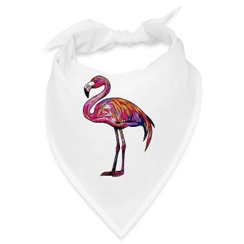 Flamingo Bunt - Bandana - Weiß - Vorne
