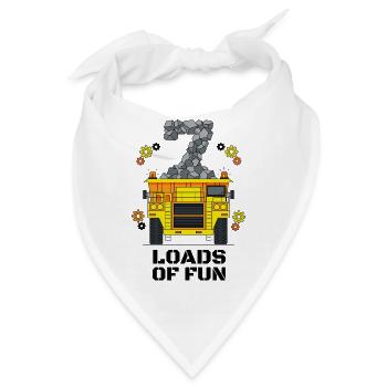 Loads Of Fun 7. Geburtstag Kipplaster - Bandana - Weiß - Vorne