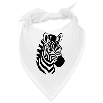 Zebrakopf - Zebra - Bandana - Weiß - Vorne