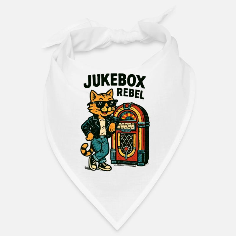 Jukebox Rebel : Un chat rétro cool dans le style comique Bandana