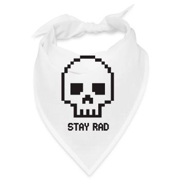 Pixel-Schädel Stay Rad - Bandana - Weiß - Vorne