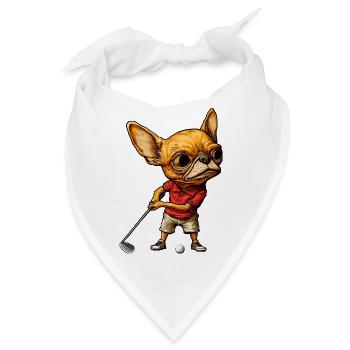 Chihuahua Golfspieler - Bandana - Weiß - Vorne