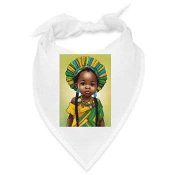 Afrikanisches Mädchen im bunten Frost - Bandana - Weiß - Vorne