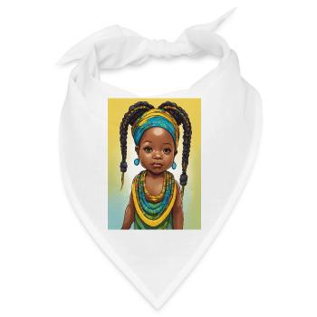 Afrikanisches Mädchen - Bandana - Weiß - Vorne