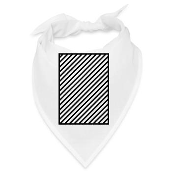 Schwarze Streifen im Rahmen - Bandana - Weiß - Vorne