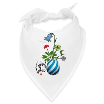 Vase mit Wildblumen - Bandana - Weiß - Vorne