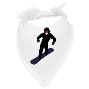 Dynamischer Snowboarder - Bandana - Weiß - Vorne
