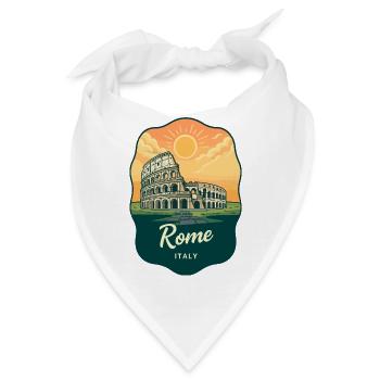 Romer Kolosseum Retro Sonnenuntergangs-Reiseabzeichen - Bandana - Weiß - Vorne