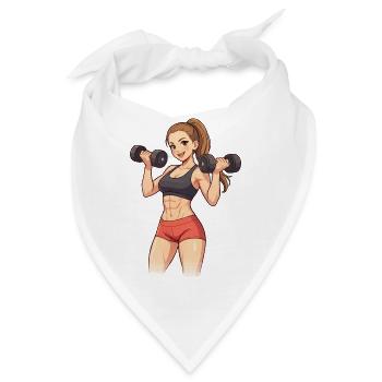 Krafttraining Powerfrau - Bandana - Weiß - Vorne