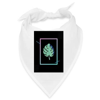 Monstera Neon Frame - Bandana - Weiß - Vorne