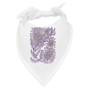 Lila Glättchen-Botanische Strichkunst - Bandana - Weiß - Vorne