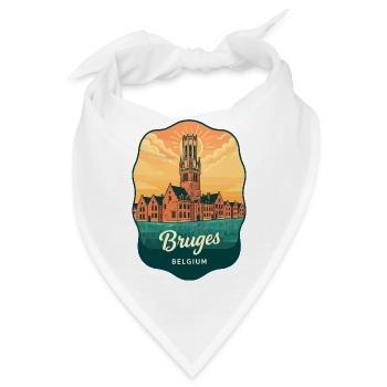 Bruges Belfry Tower Vintage Sunset Abzeichen - Bandana - Weiß - Vorne