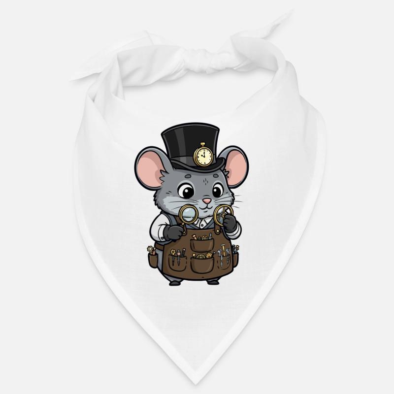 Mouse Watchmaker Steampunk Top Hat Watch Bandana