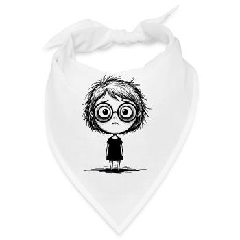 Blank Gaze Burnout Aufkleber Schwarz-Weiß - Bandana - Weiß - Vorne