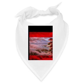 Kirschblütenpagode Szene - Bandana - Weiß - Vorne