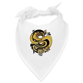 Goldene Spiralschlange - Bandana - Weiß - Vorne