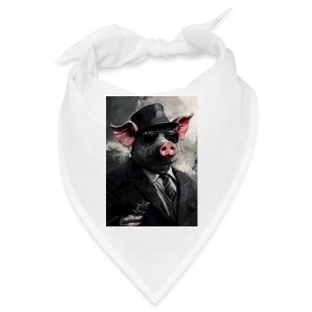 Noir-Sau im Anzug mit Pflanze - Bandana - Weiß - Vorne