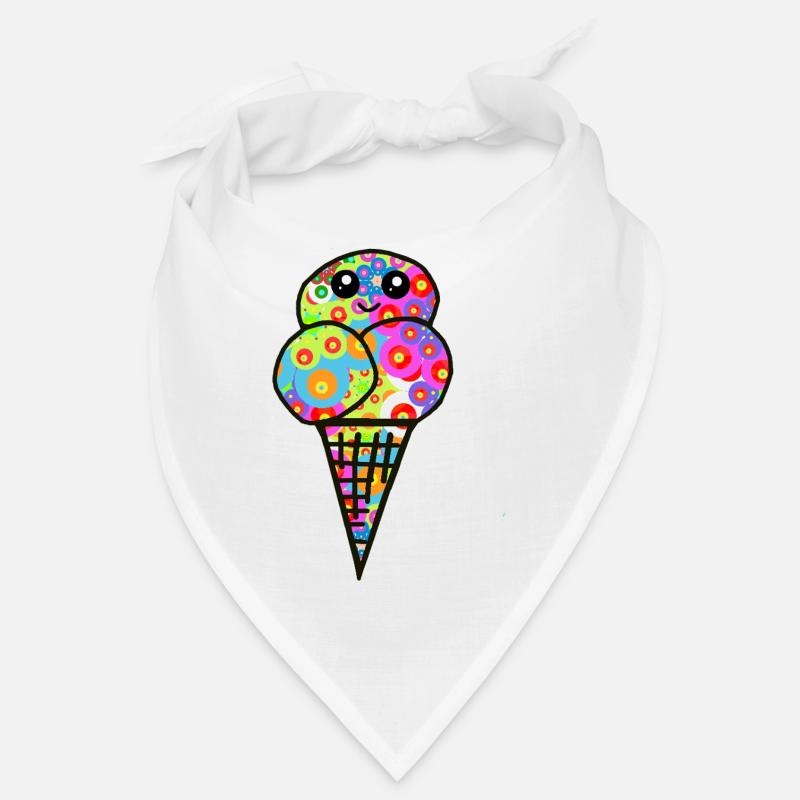Buntes Blüten-Eisdesign Eiscreme Retro 60er Bandana