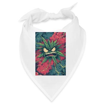 Wütendes Hanfblatt-Chaos - Bandana - Weiß - Vorne