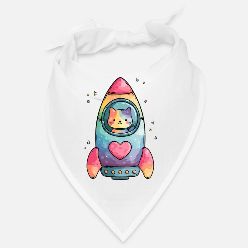Rainbow Rocket Katze Herz Bandana