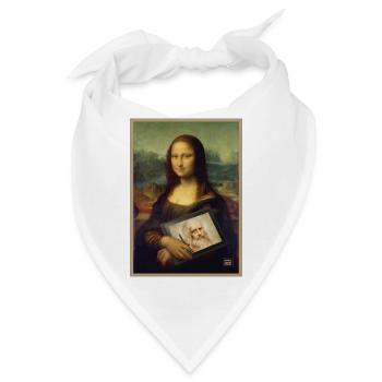 Mona Lisa Tablet Skizzen-Mashup - Bandana - Weiß - Vorne