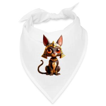 Ägyptische Katze von Anubis - Bandana - Weiß - Vorne