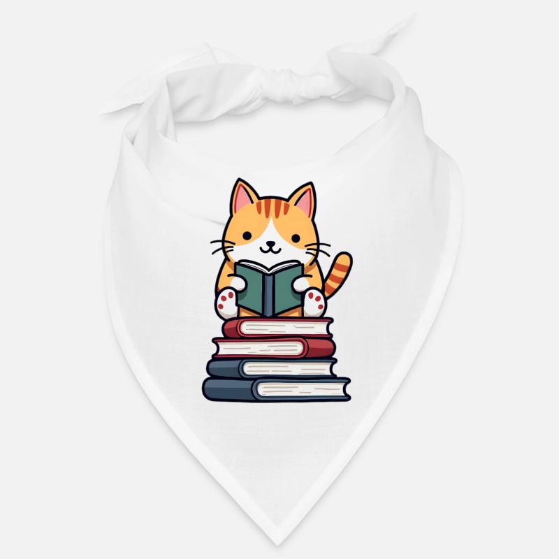 Cat reading a book Bandana