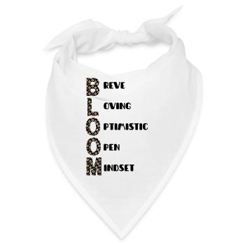 Blumenbuchstaben Florale Typografie - Bandana - Weiß - Vorne