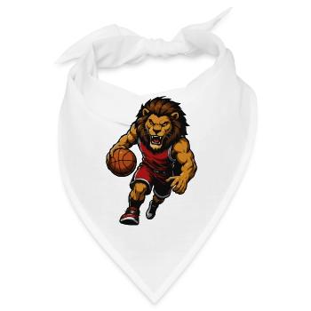 Löwen-Basketball-Maskottchen - Bandana - Weiß - Vorne