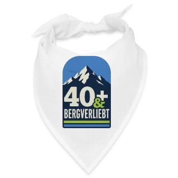 40+ und bergverliebt (blau-grün) - Bandana - Weiß - Vorne