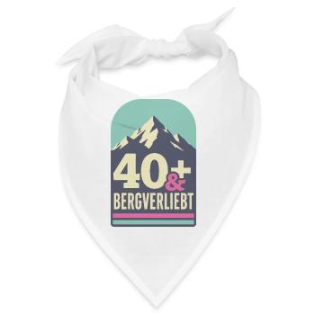40+ und bergverliebt (mint-pink) - Bandana - Weiß - Vorne