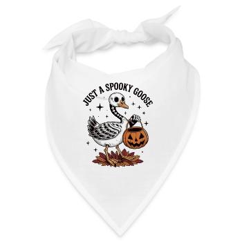 Nur eine gruselige Gans, lustiges Halloween-Skelett, niedliches Skelett - Bandana - Weiß - Vorne