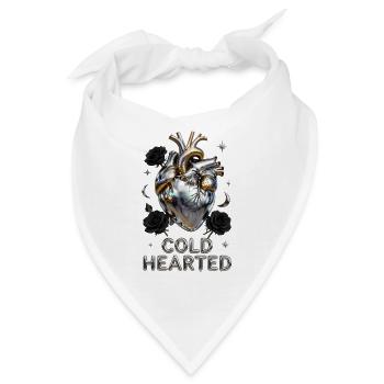 Kaltherzig, metallisches Herz Gothic - Bandana - Weiß - Vorne