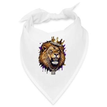 Königliche Löwen-Bling-Krone - Bandana - Weiß - Vorne