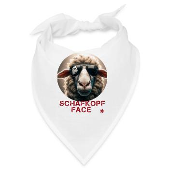 Schafkopf Face - Bandana - Weiß - Vorne