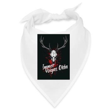 Geweih Schädel mit Rotspritzer - Bandana - Weiß - Vorne