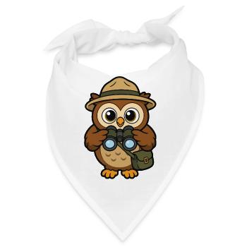 Abenteuerliche Eulen-Entdecker - Bandana - Weiß - Vorne