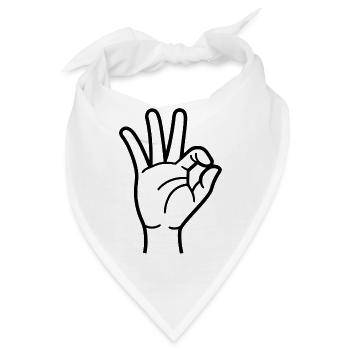 Okay, Hand - Bandana - Weiß - Vorne