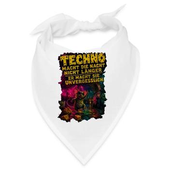 Techno Maus alles Käse außer Techno - Bandana - Weiß - Vorne