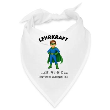 Geschenkideen Lehrer Superheld - Bandana - Weiß - Vorne